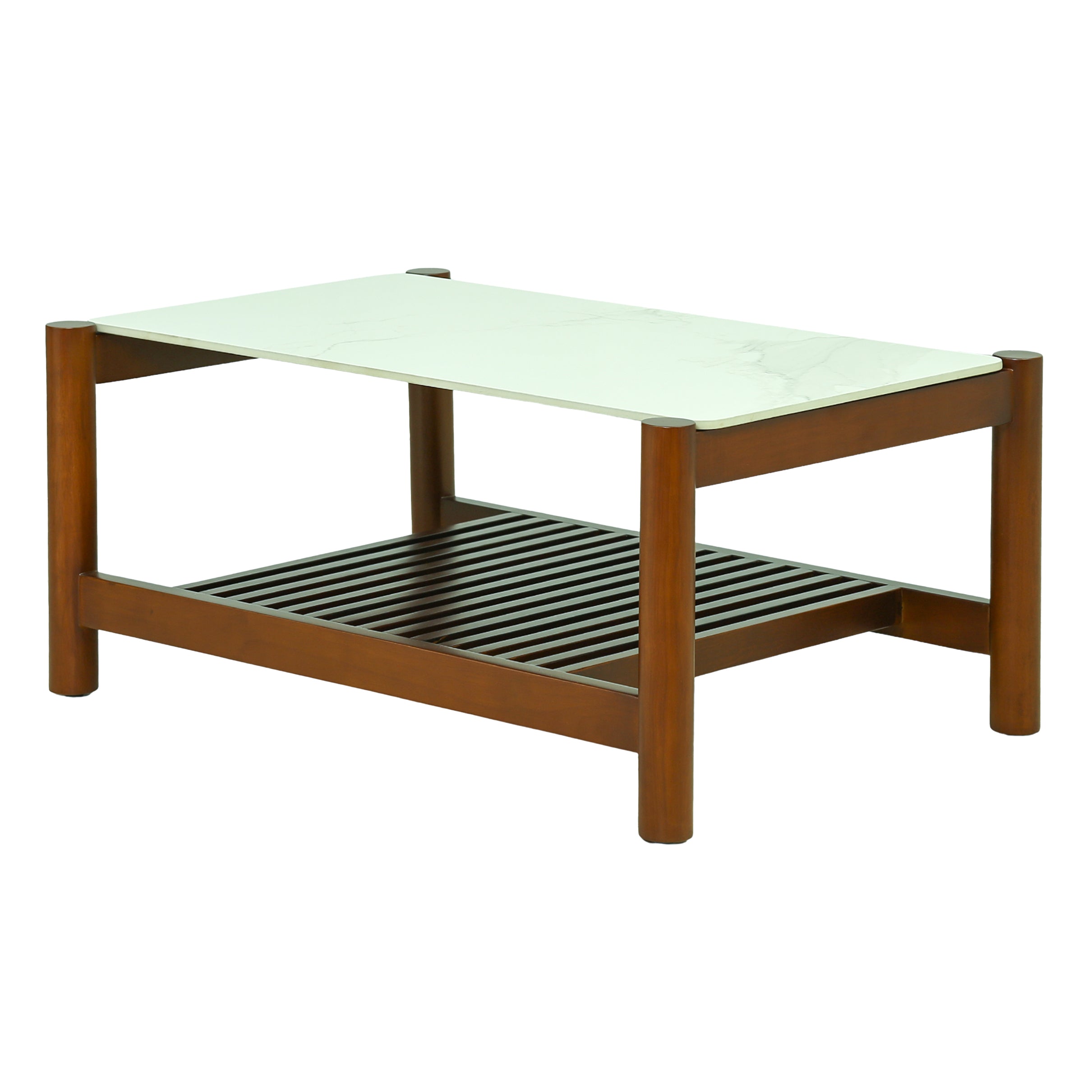 White chocolate Coffee Table with Tiles Top [Wooden] By Stories