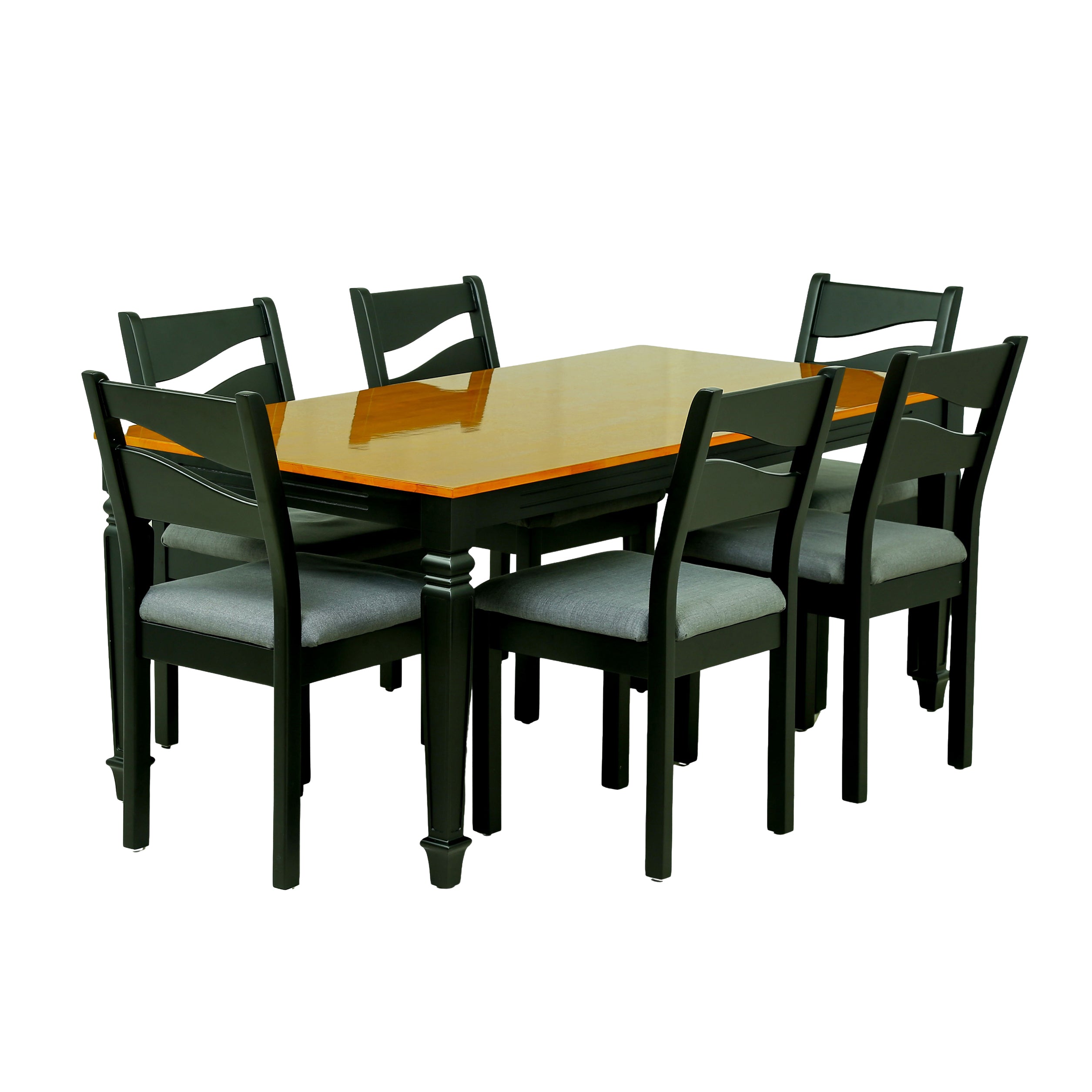 Dark Walnut 6 Seater Dining Table