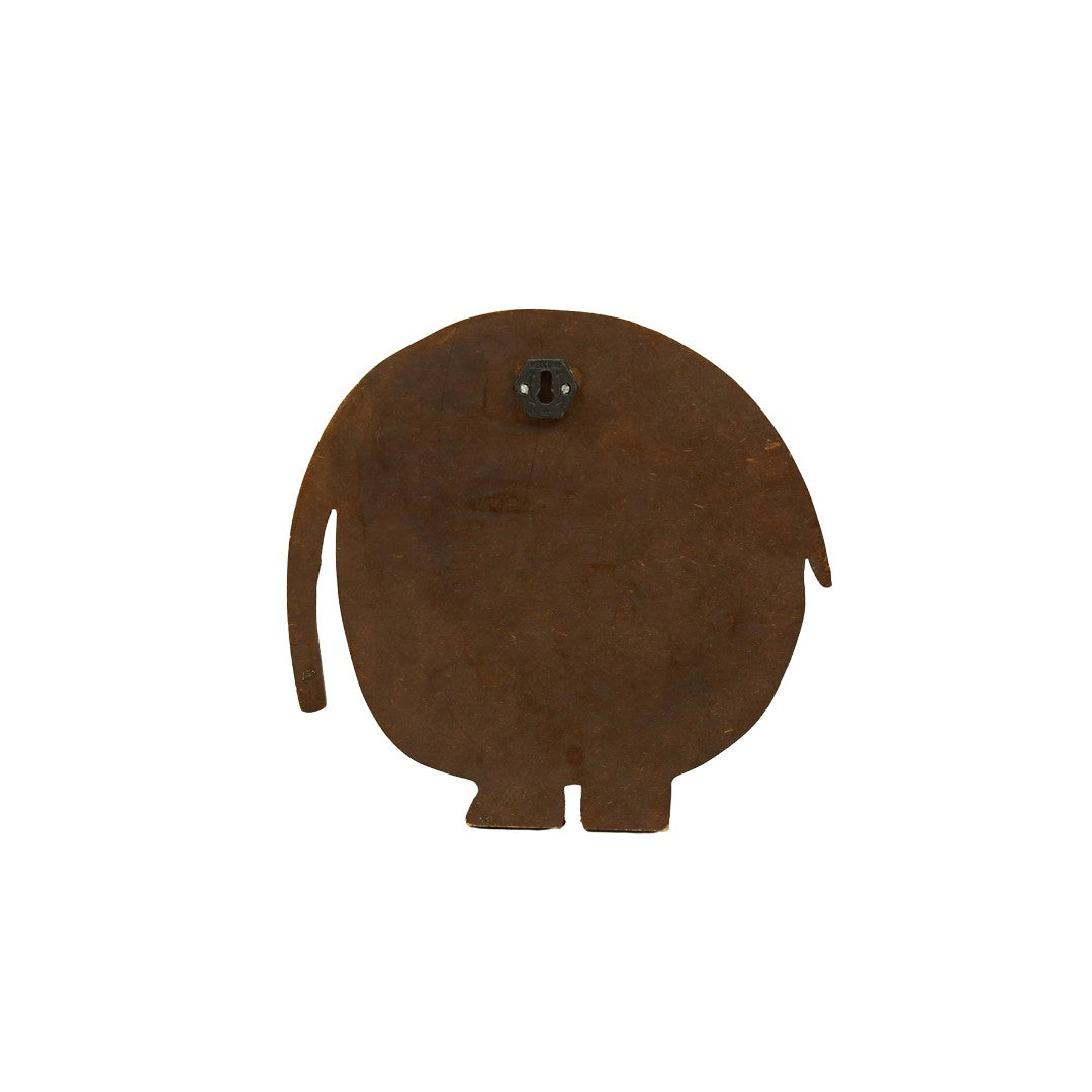 Wooden Elep. W/Rd. Mirror Hanging W/Glass Mirror Work By Stories