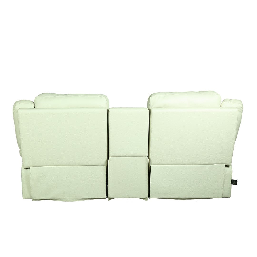 New Orleans 2 Seater Recliner Exotica Ghost White Leather Sofa By Stories