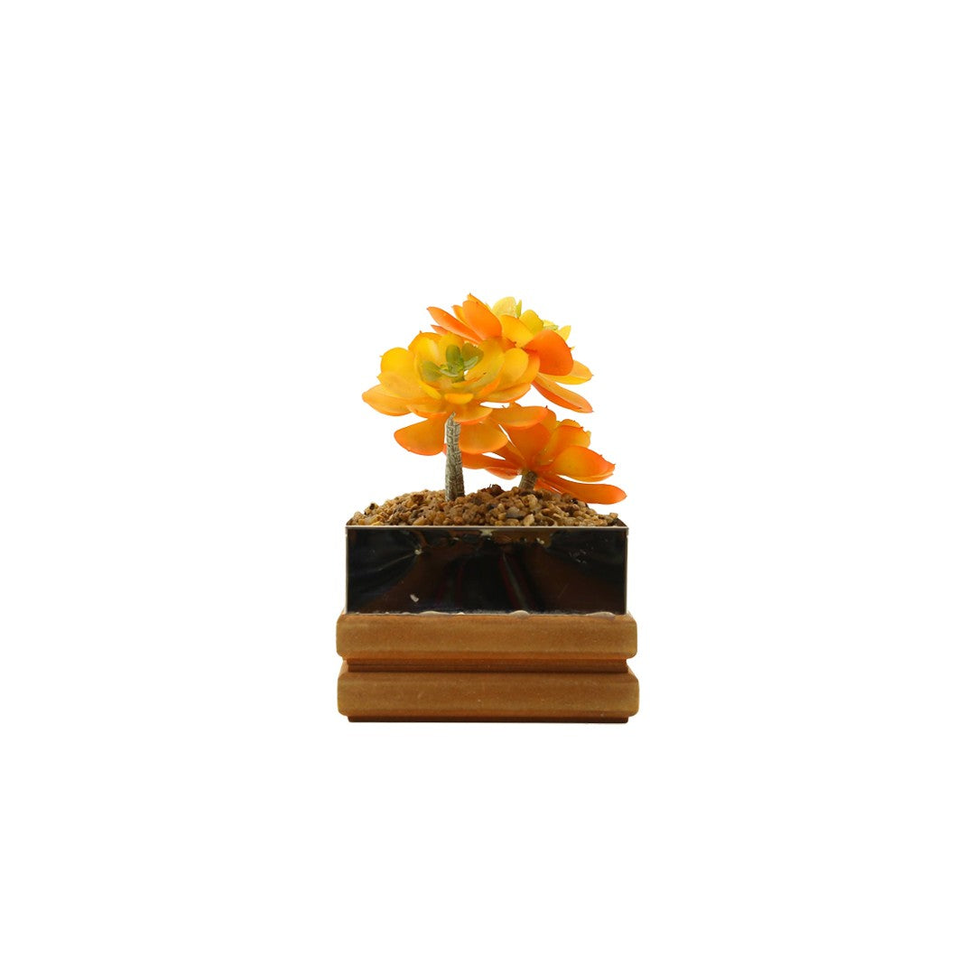 Artificial Yellow Flower W/Pot By Stories