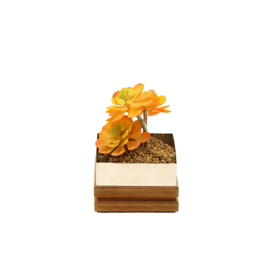 Artificial Yellow Flower W/Pot By Stories
