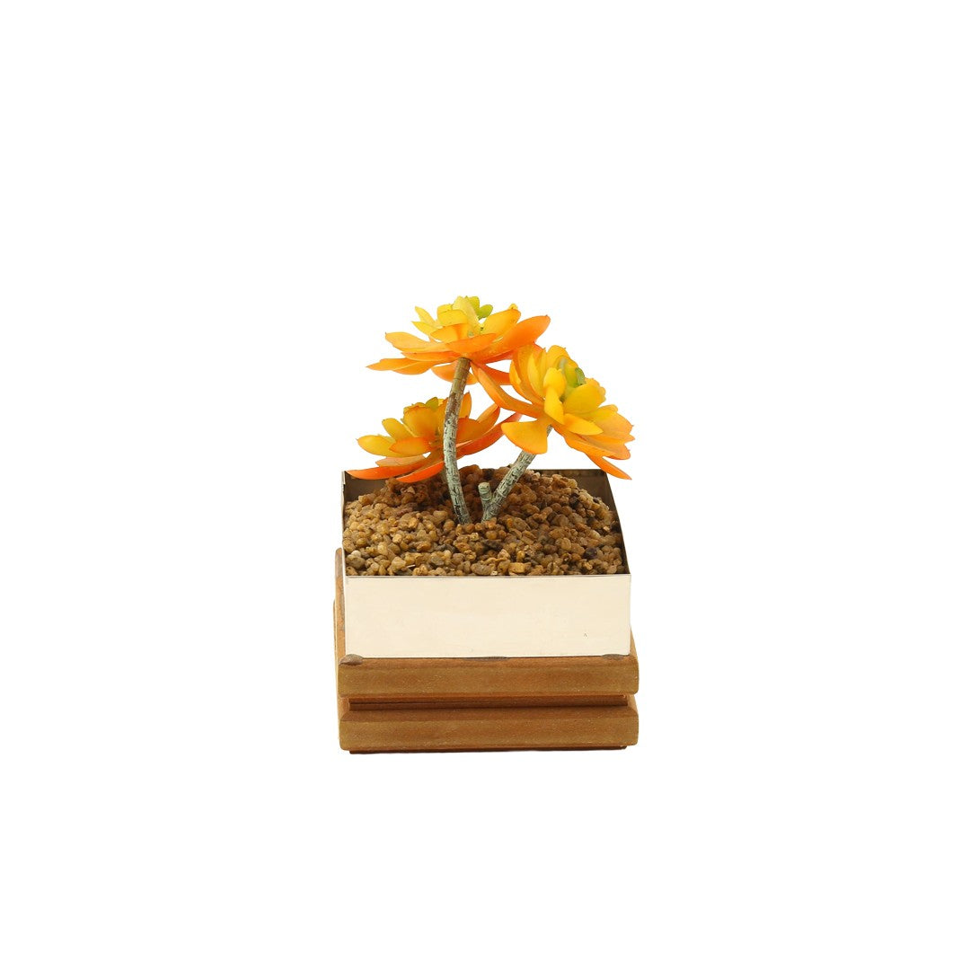 Artificial Yellow Flower W/Pot By Stories