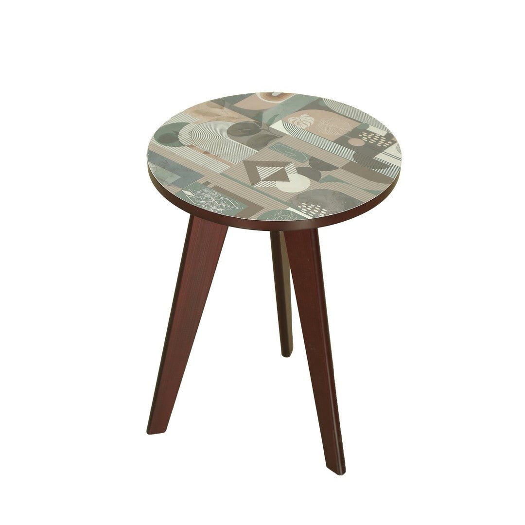 Tri Table Round U.V. Print Wood Wenge By Stories