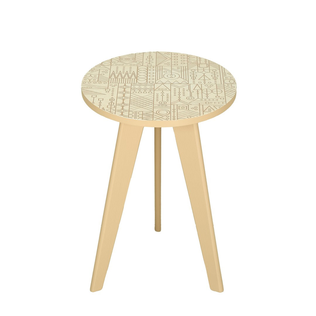 Tri Table Round U.V. Print Wood Coffee By Stories