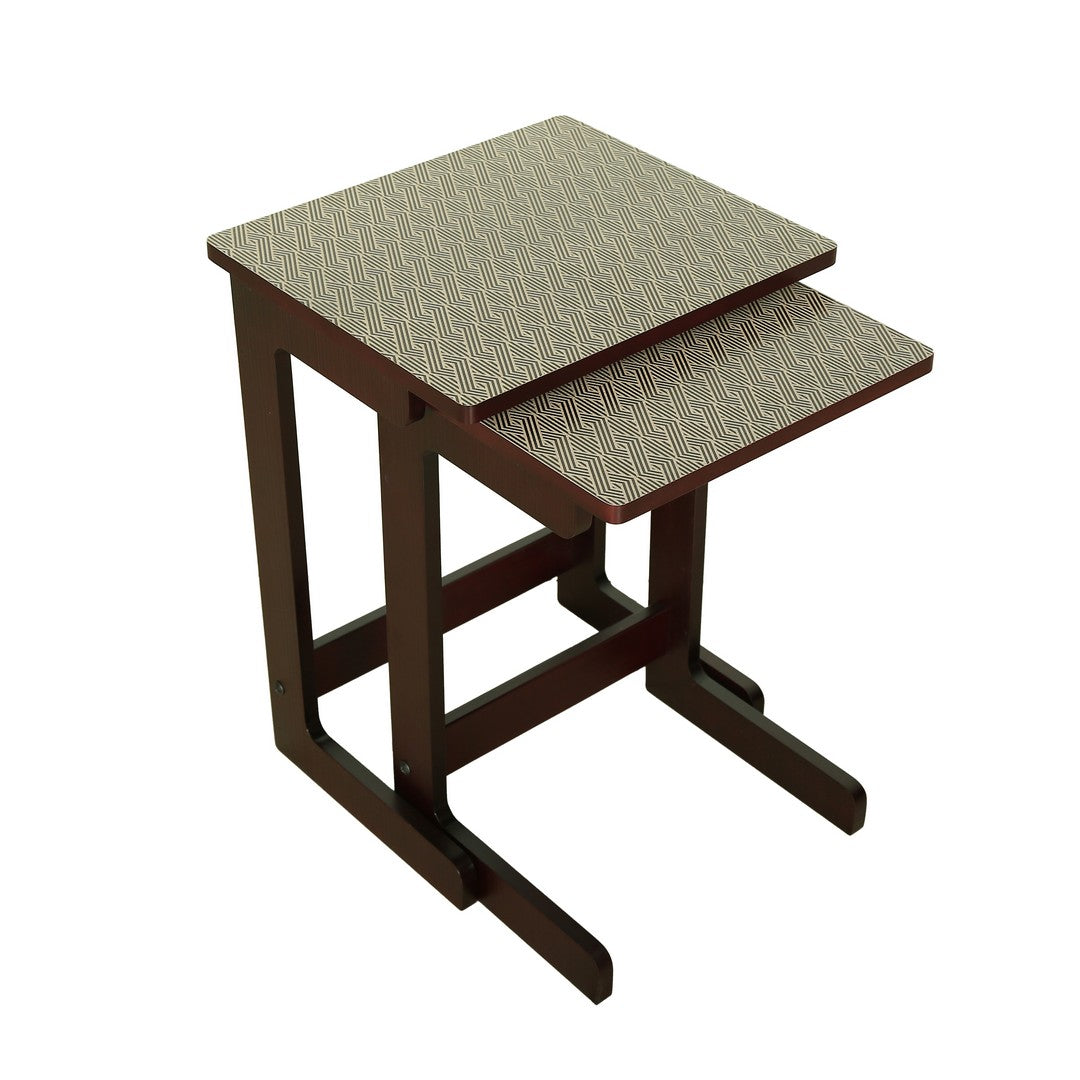 Nest Table Set Of 2 U.V.Print Wood Aztec By Stories
