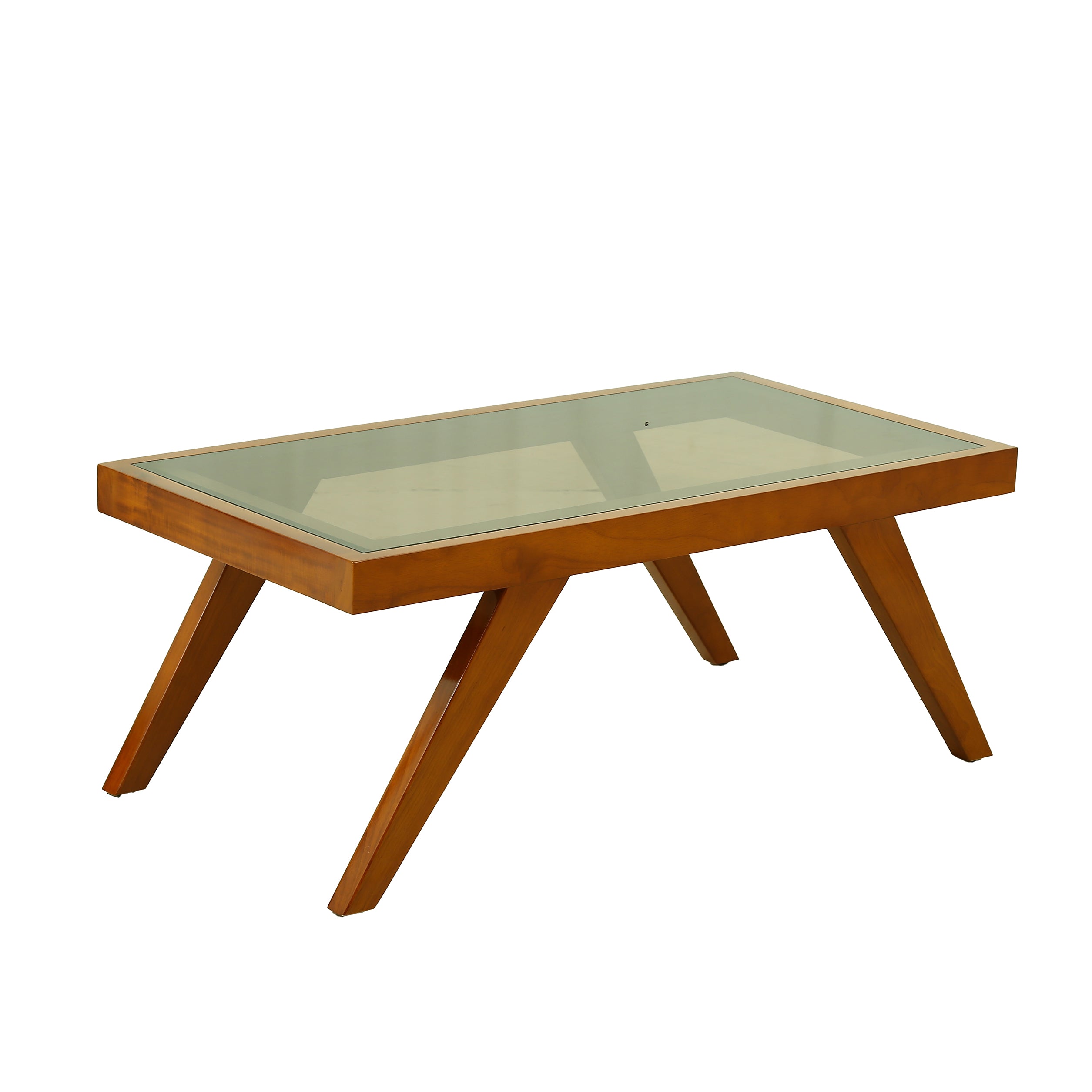 Chocolate Coffee table with Glass Top By Stories