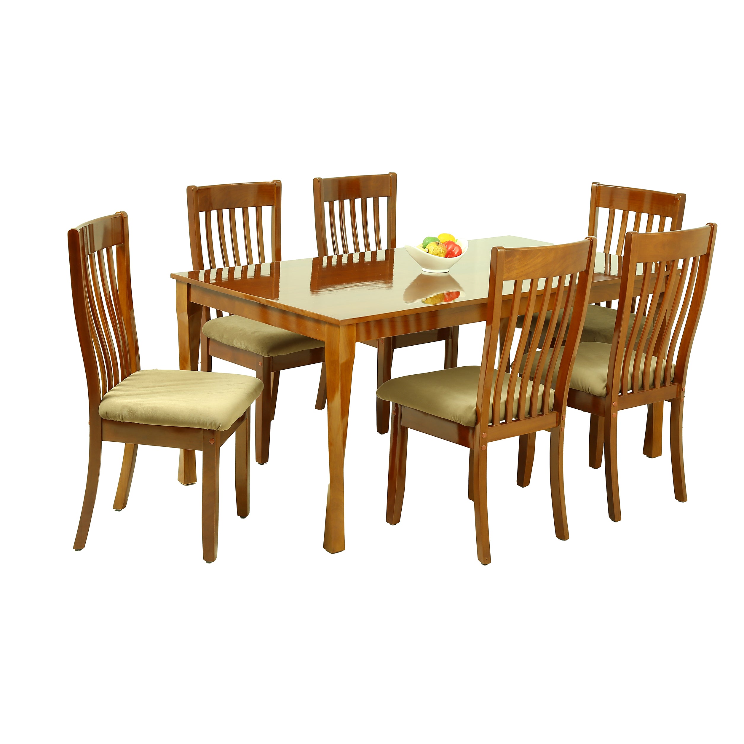 6 Seater Dining Table [Chocolate, Treated Rubberwood] - By Stories