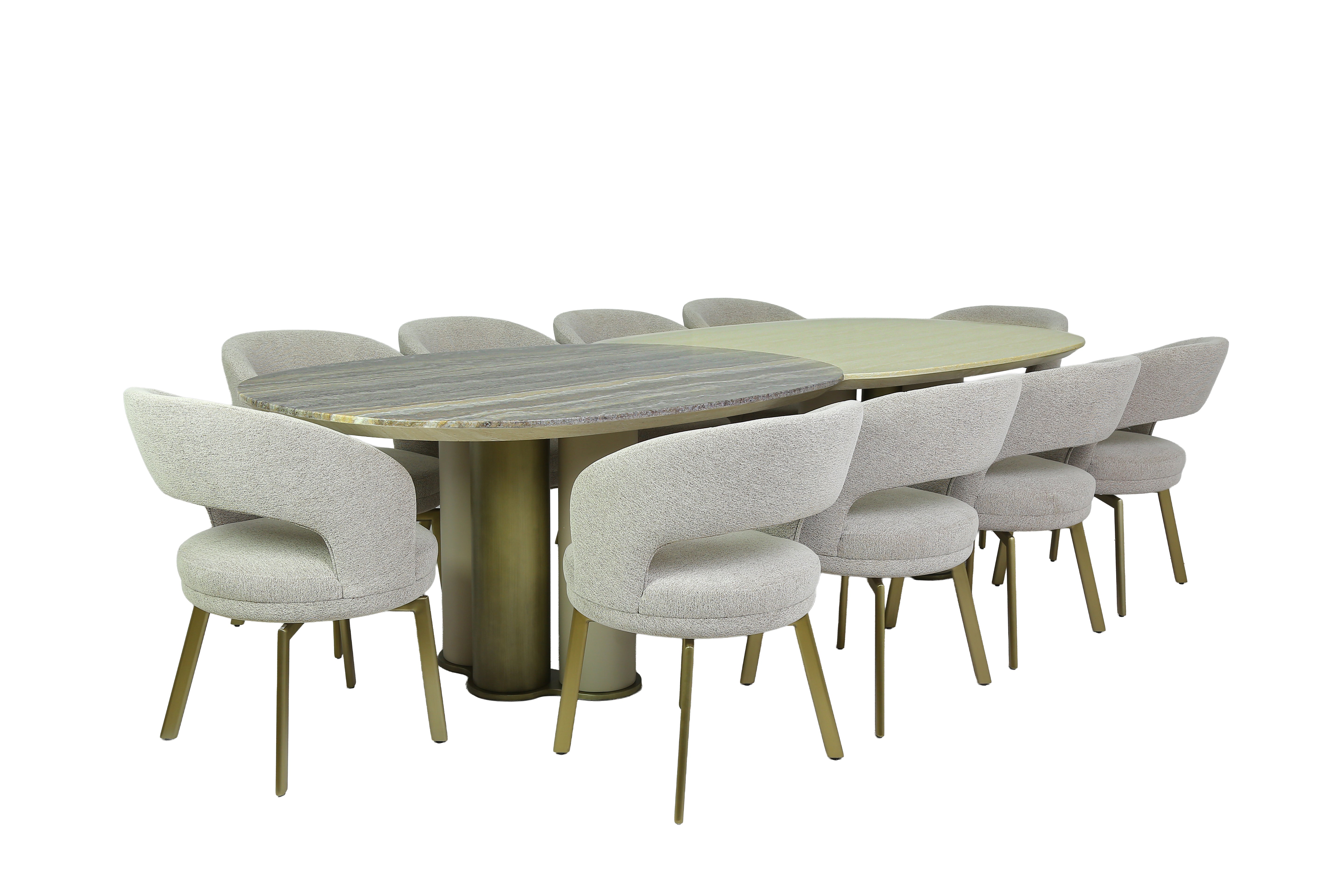 Fossey 10 Seater Dining Table Elegant Matt Apricot Tone By Stories