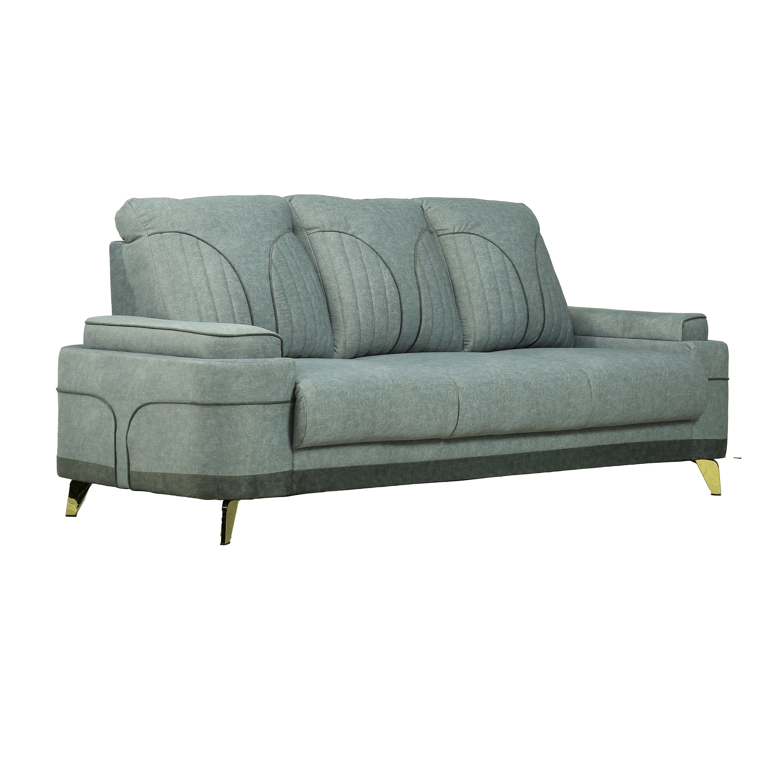Grey Milan 3 Seater sofa [Backrest: Fabric] By Stories