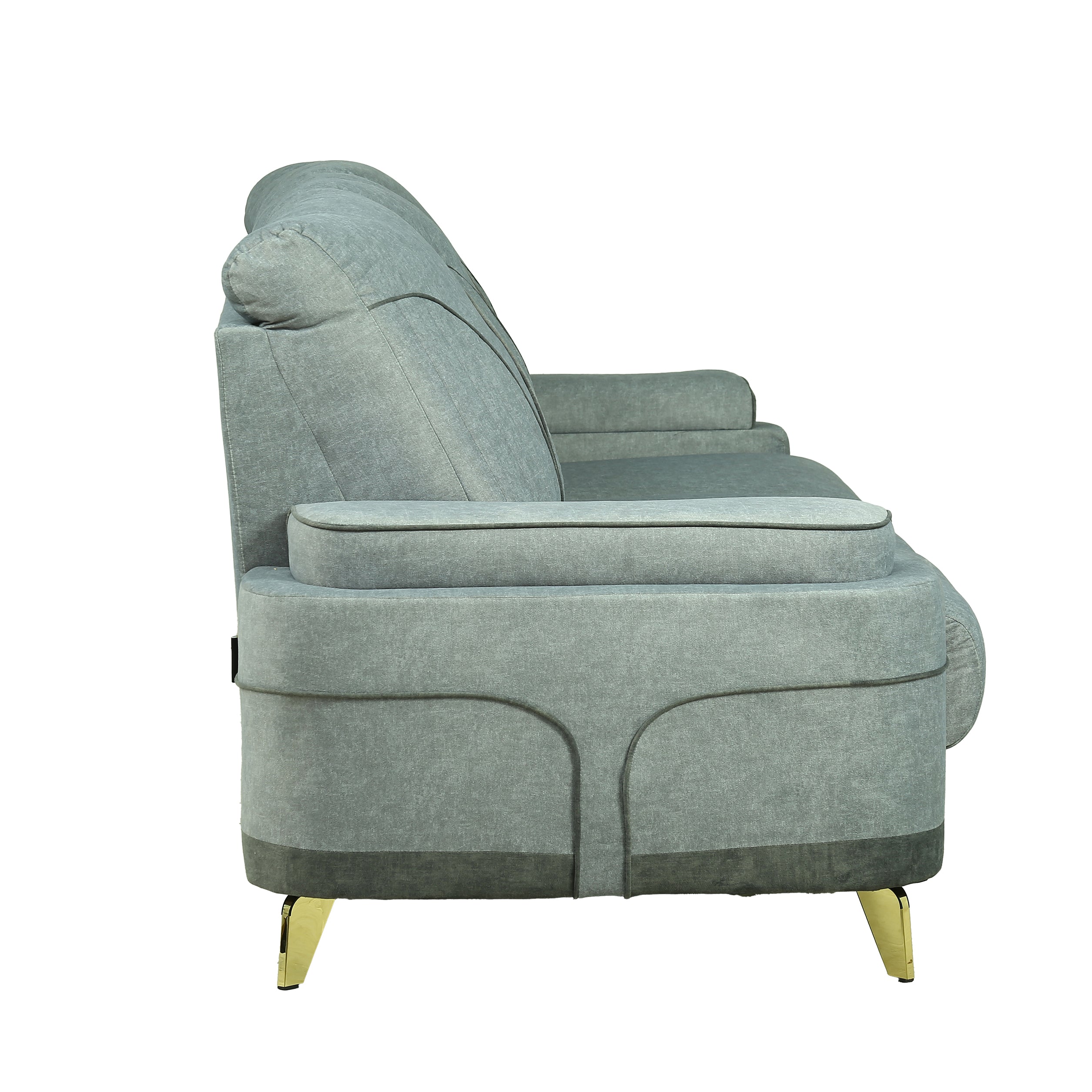 Grey Milan 3 Seater sofa [Backrest: Fabric] By Stories