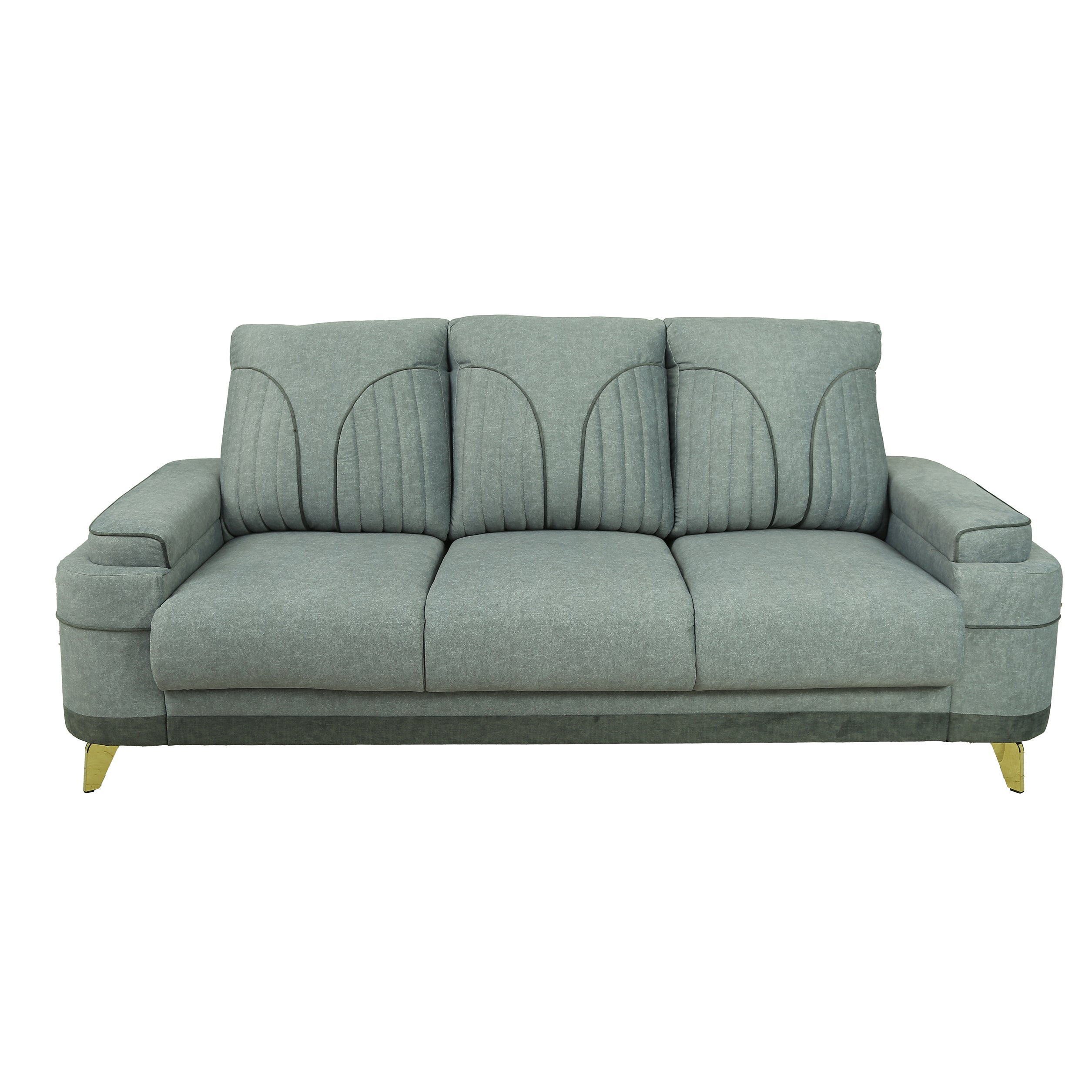 Grey Milan 3 Seater sofa [Backrest: Fabric] By Stories