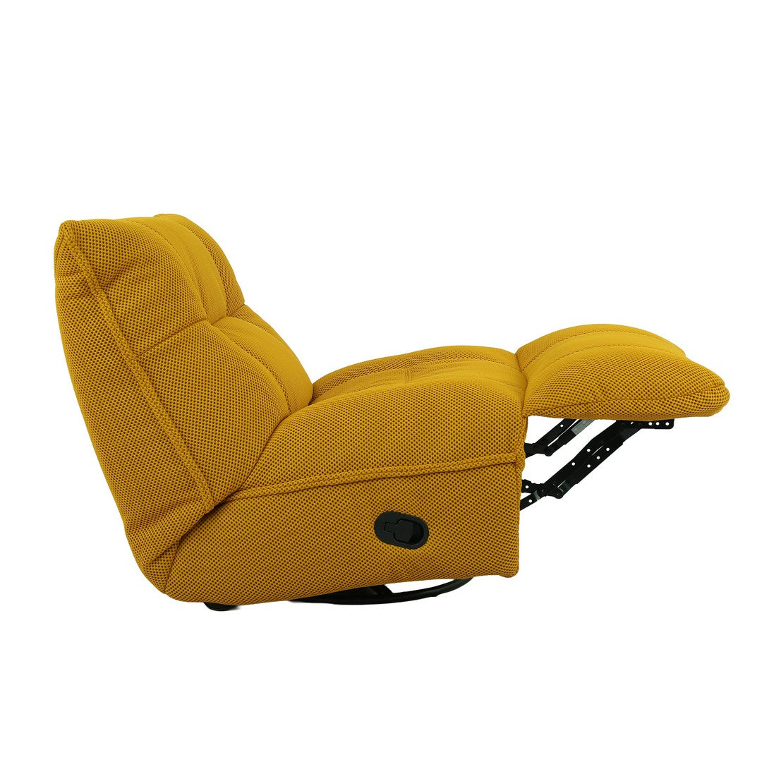 Karl Manual 1 Seater Yellow Swivel Glider Recliner