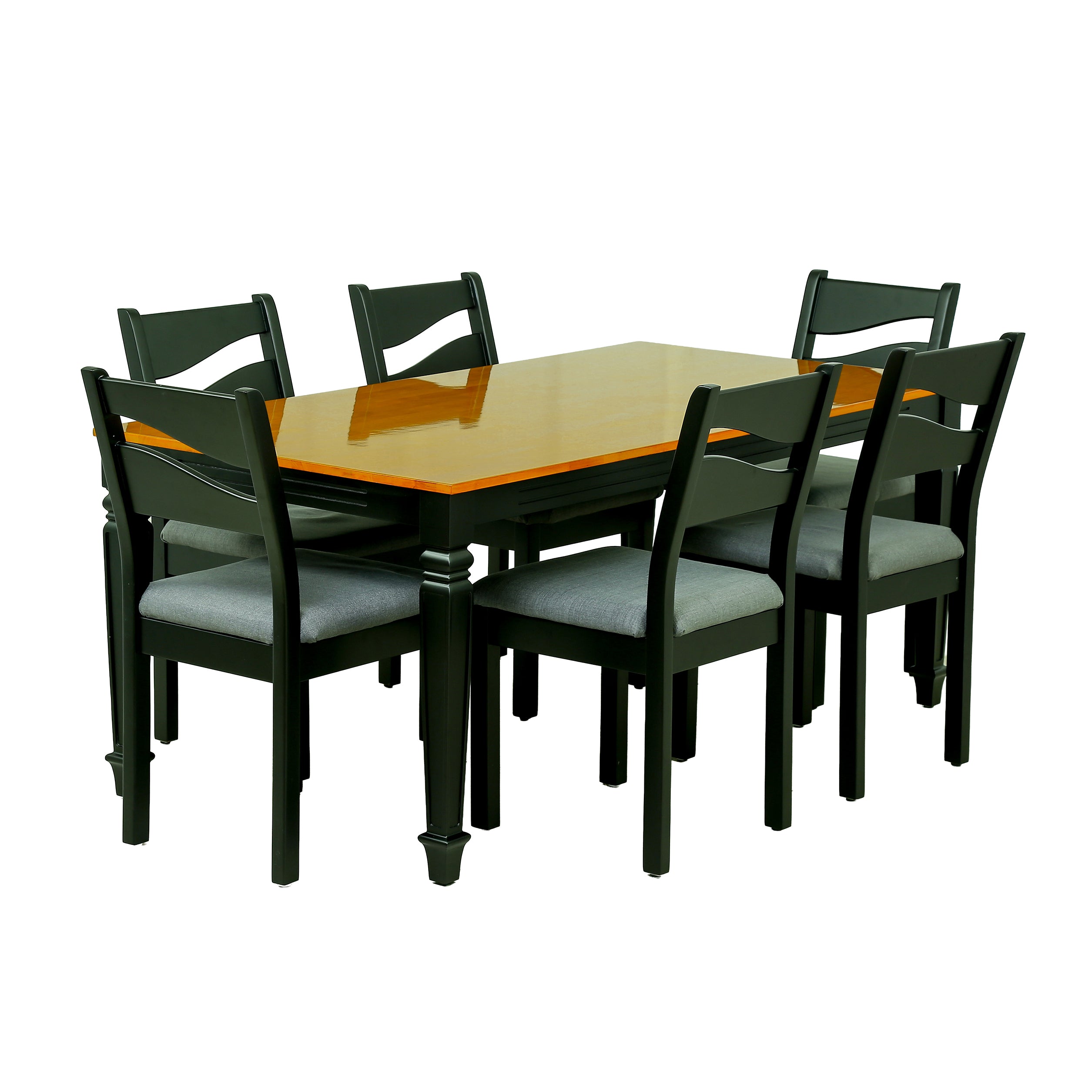 Dark Walnut 6 Seater Dining Table