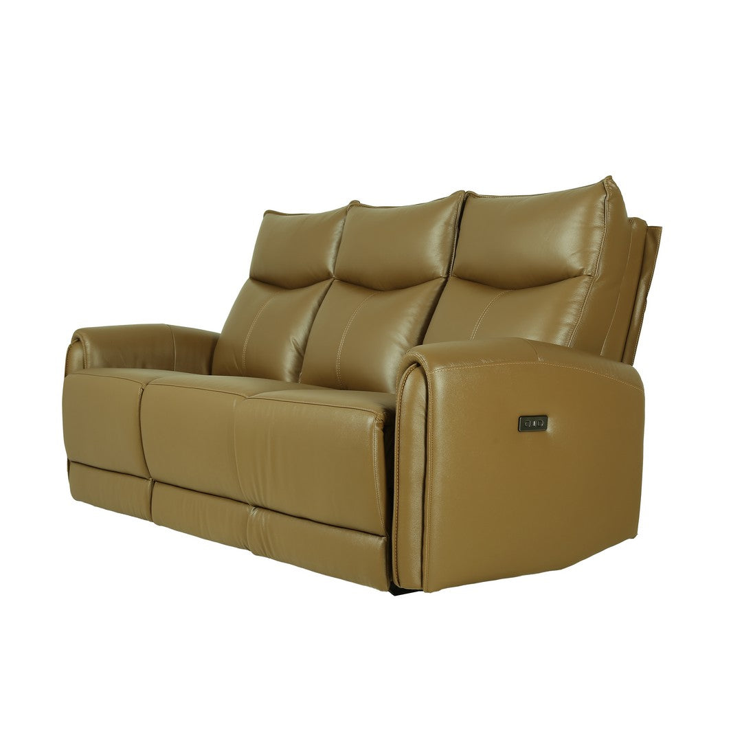 Motorized 3 Seater Recliner Leather Sofa By Stories