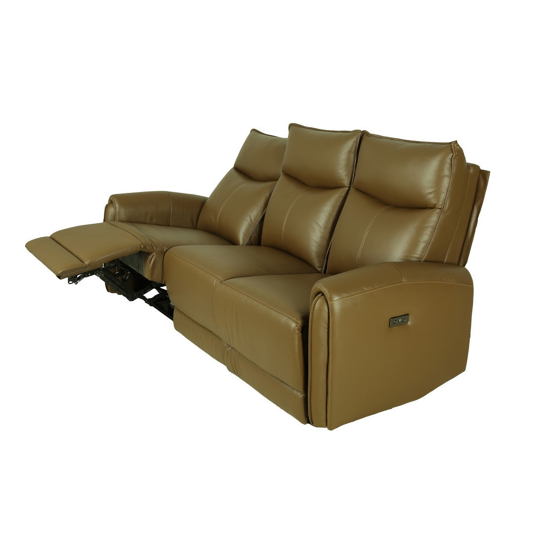 Motorized 3 Seater Recliner Leather Sofa By Stories