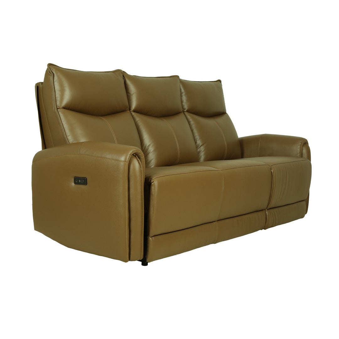 Motorized 3 Seater Recliner Leather Sofa By Stories