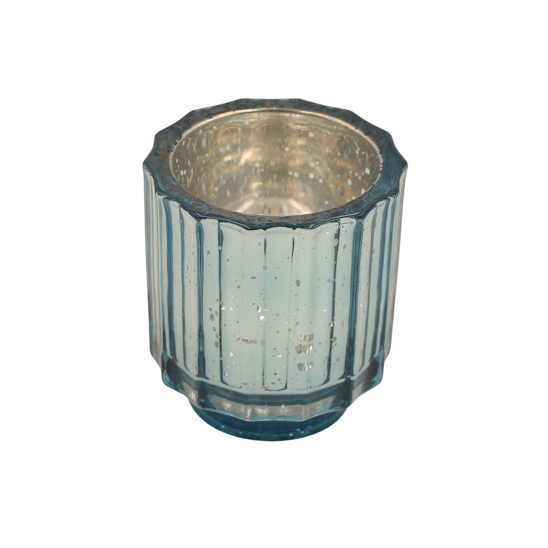 Blue Glass Candle Holder By Stories