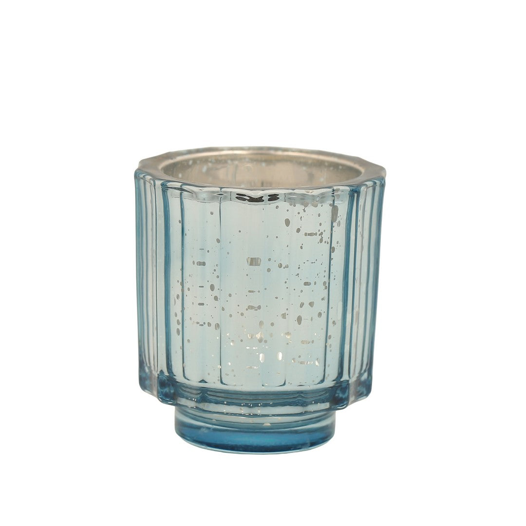 Blue Glass Candle Holder By Stories