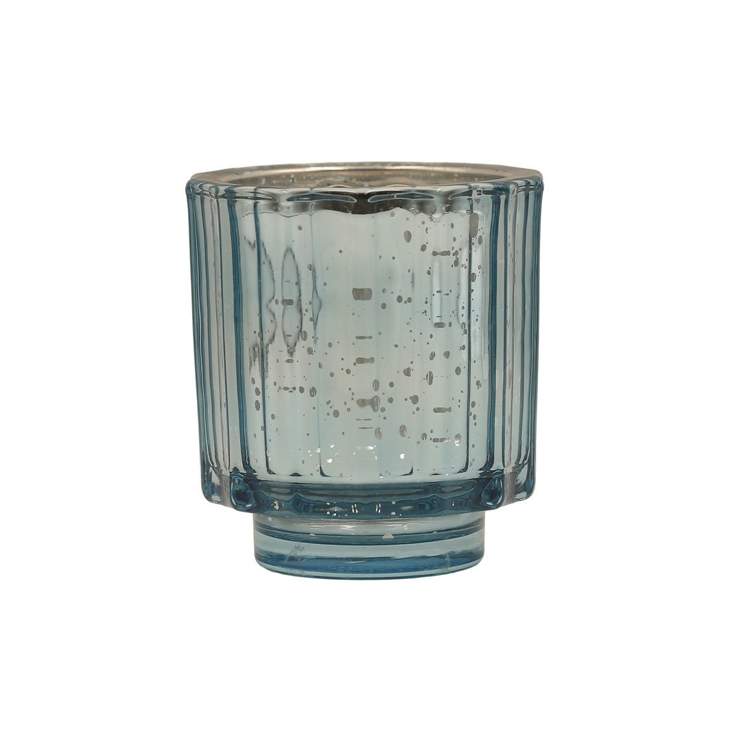 Blue Glass Candle Holder By Stories