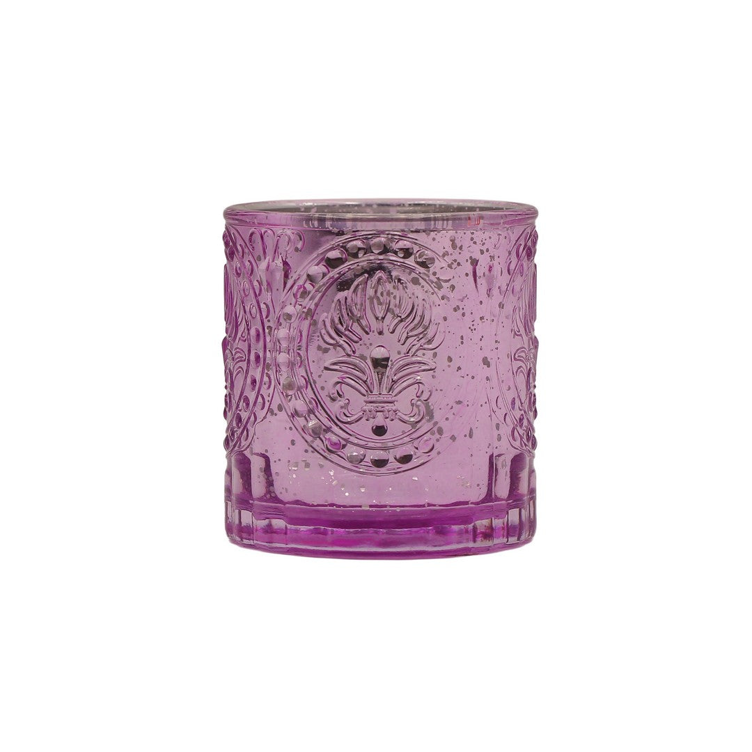 Purple Glass Candle Holder By Stories
