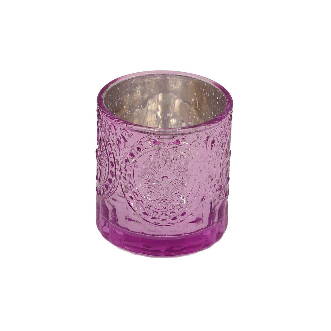 Purple Glass Candle Holder By Stories