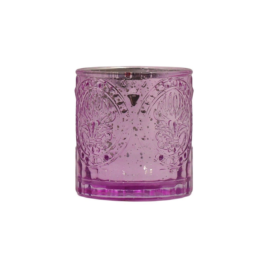 Purple Glass Candle Holder By Stories