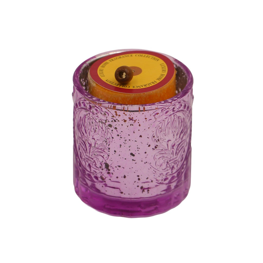 Purple Glass Candle Holder By Stories