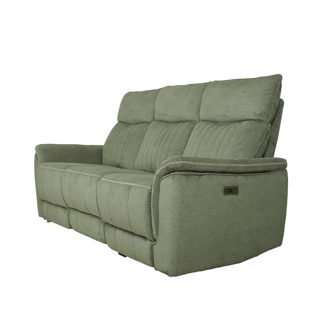 Motorized 3 Seater Recliner Fabric Sofa By Stories