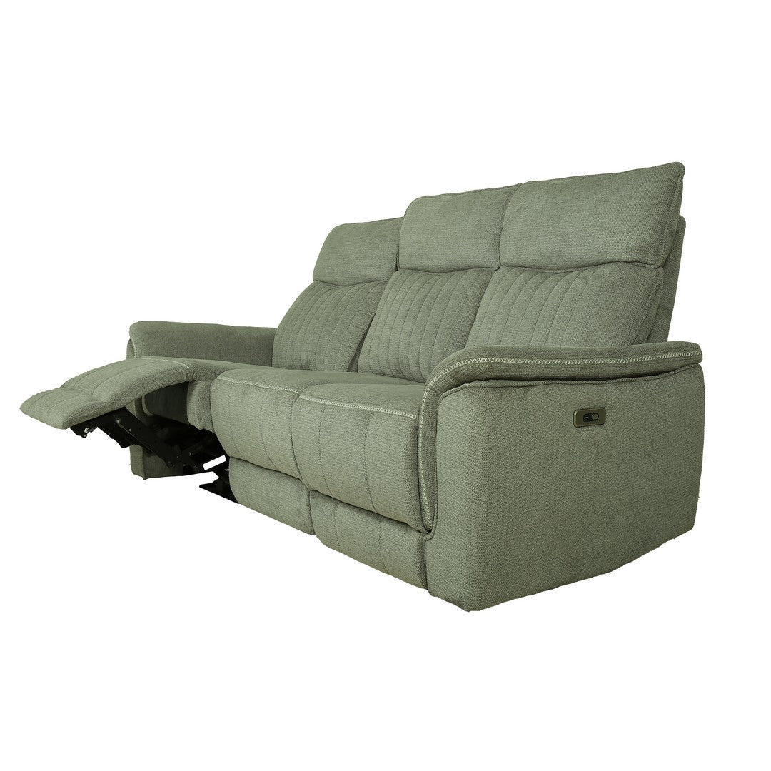 Motorized 3 Seater Recliner Fabric Sofa By Stories