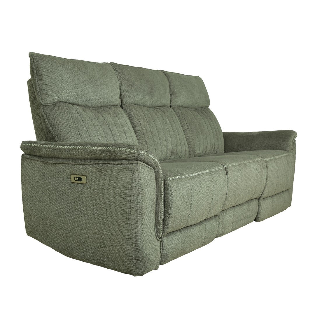 Motorized 3 Seater Recliner Fabric Sofa By Stories