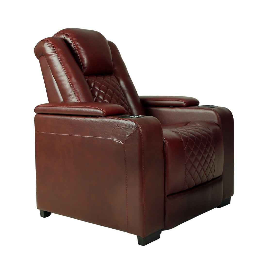 Motorized 1 Seater Recliner Leather Sofa With Holder By Stories