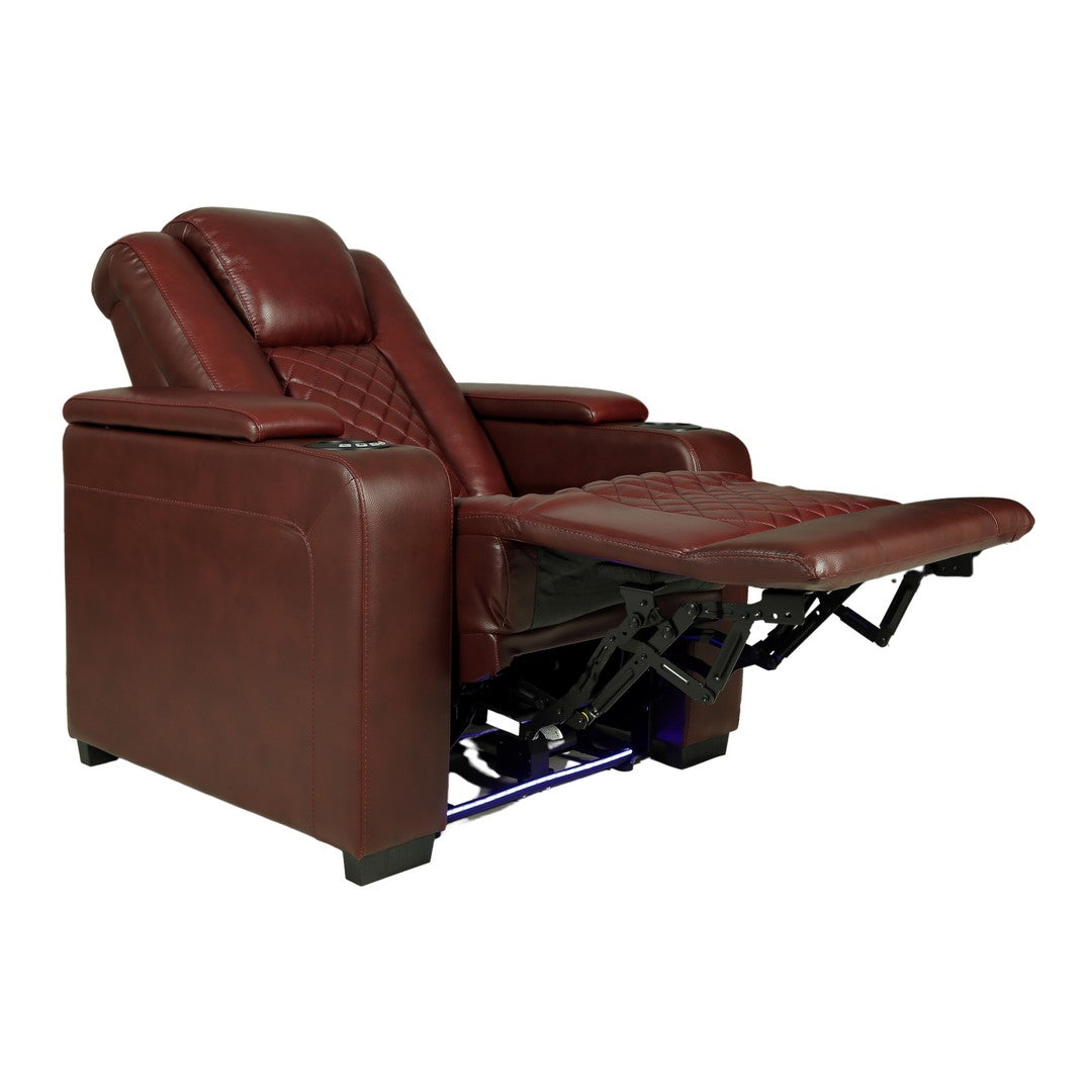 Motorized 1 Seater Recliner Leather Sofa With Holder By Stories