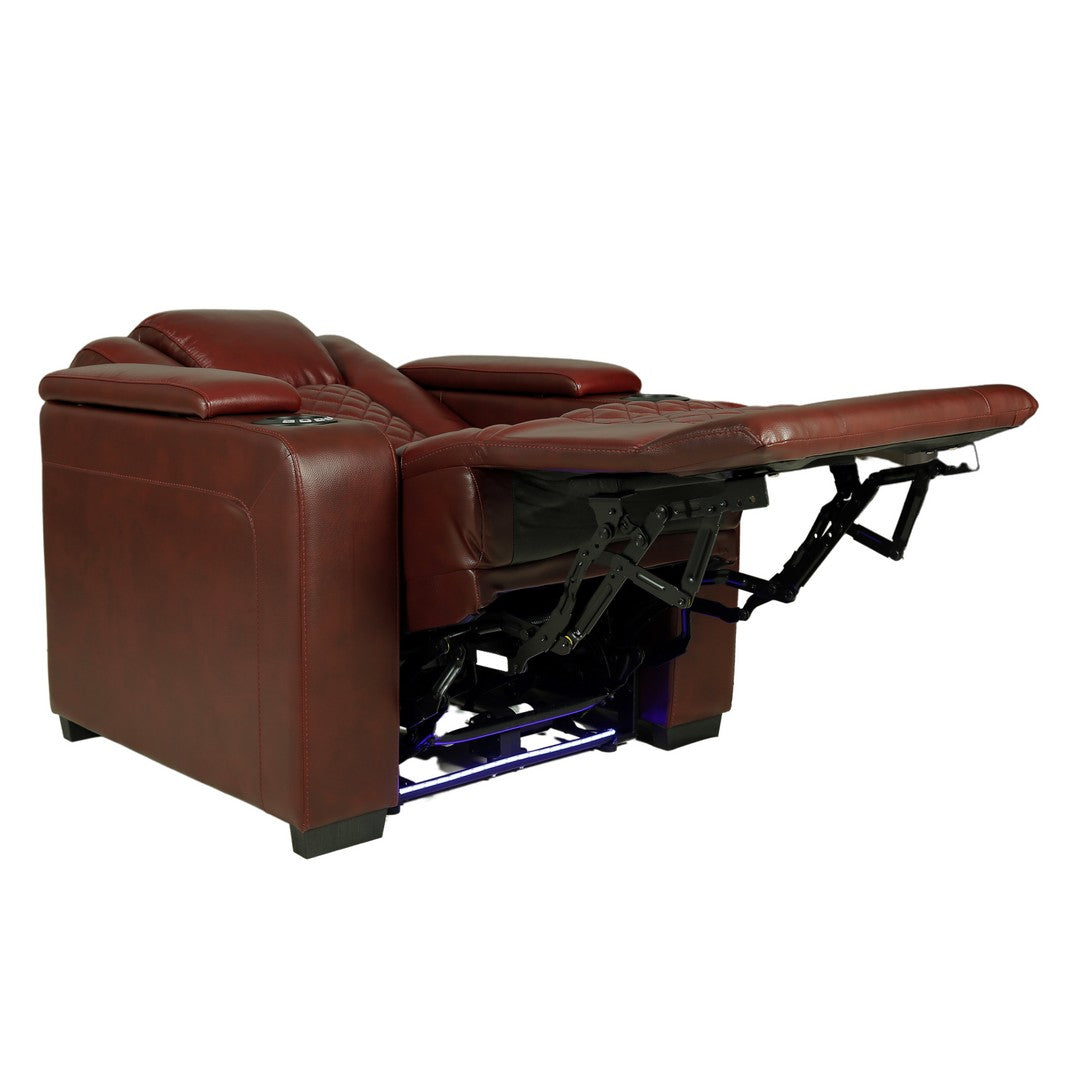 Motorized 1 Seater Recliner Leather Sofa With Holder By Stories