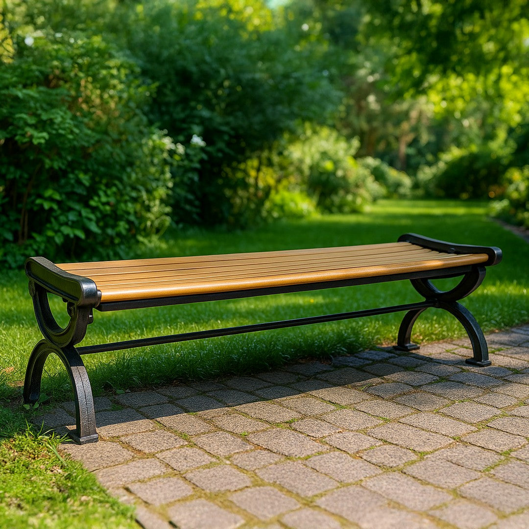 Wooden Out Door Bench By Stories