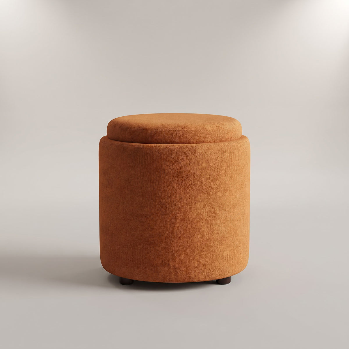 Nora Orange Ottoman Stool with Storage
