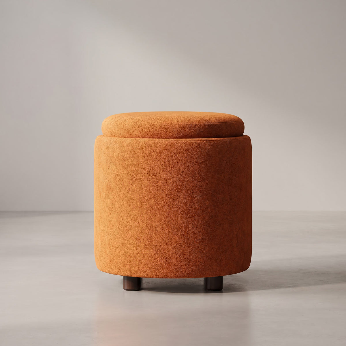 Nora Orange Ottoman Stool with Storage