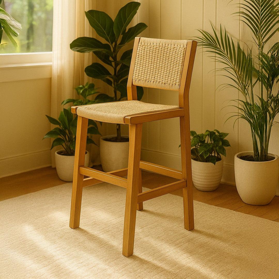 Isabel Bar Chair In Mahogany Wood By Stories