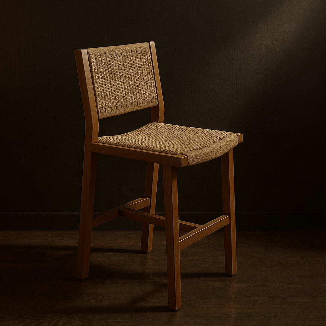 Isabel Bar Chair In Mahogany Wood By Stories