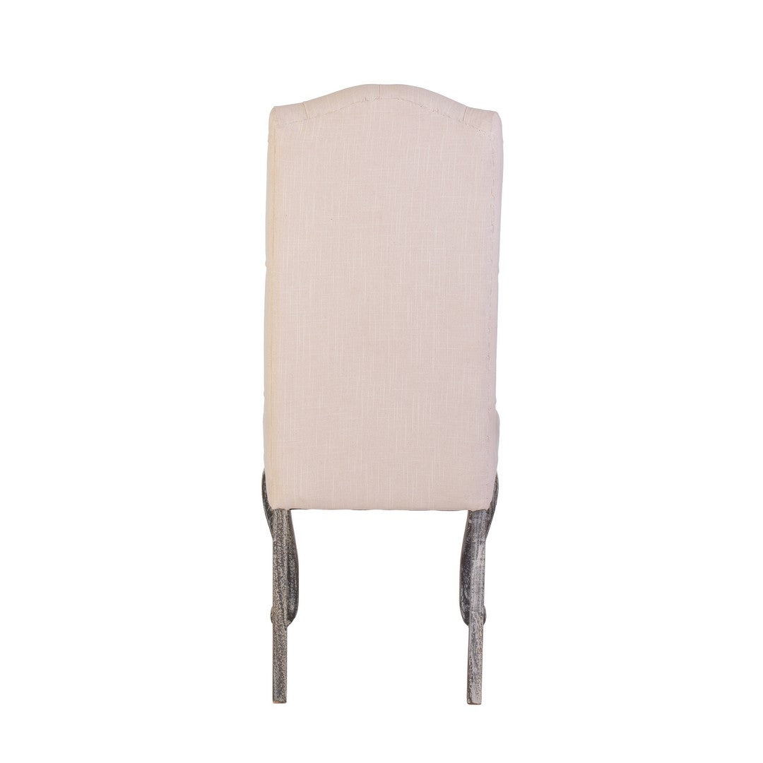 Beige Dining Chair with Silver Legs By Stories