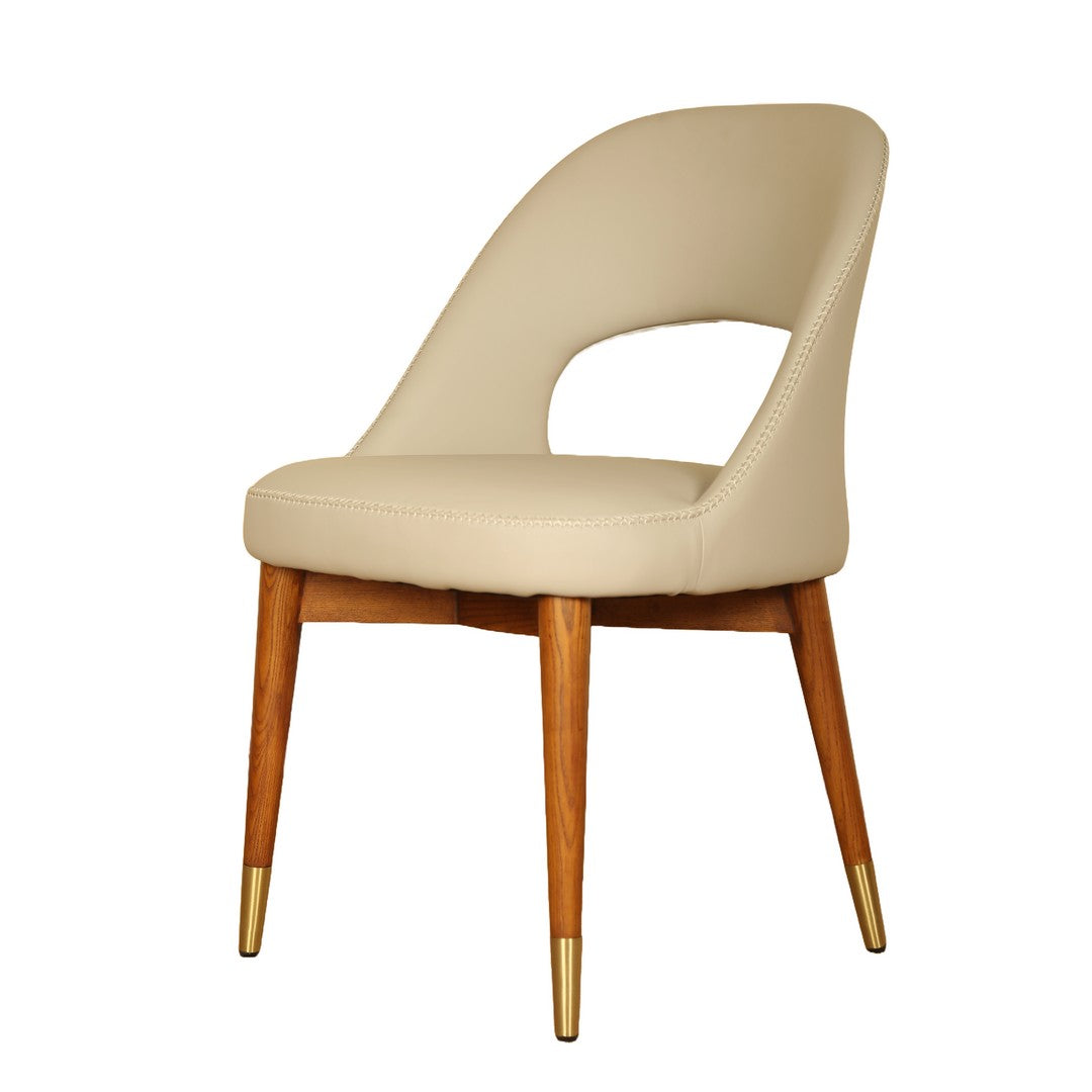 Dining Chair Micro Fibre With Wooden Base By Stories