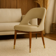 Dining Chair Micro Fibre With Wooden Base By Stories
