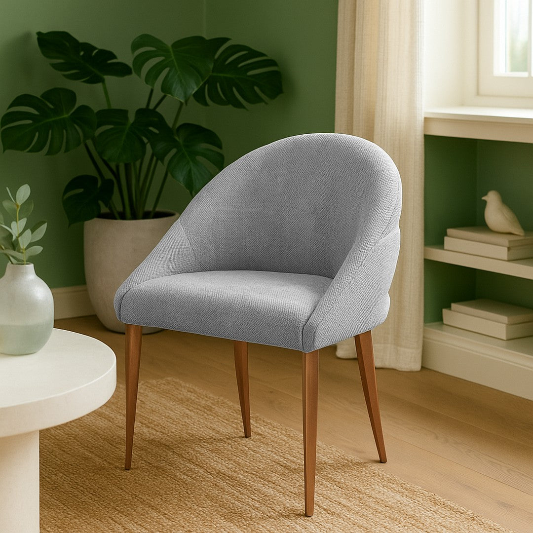 Grey Dining Chair With Wooden Legs By Stories