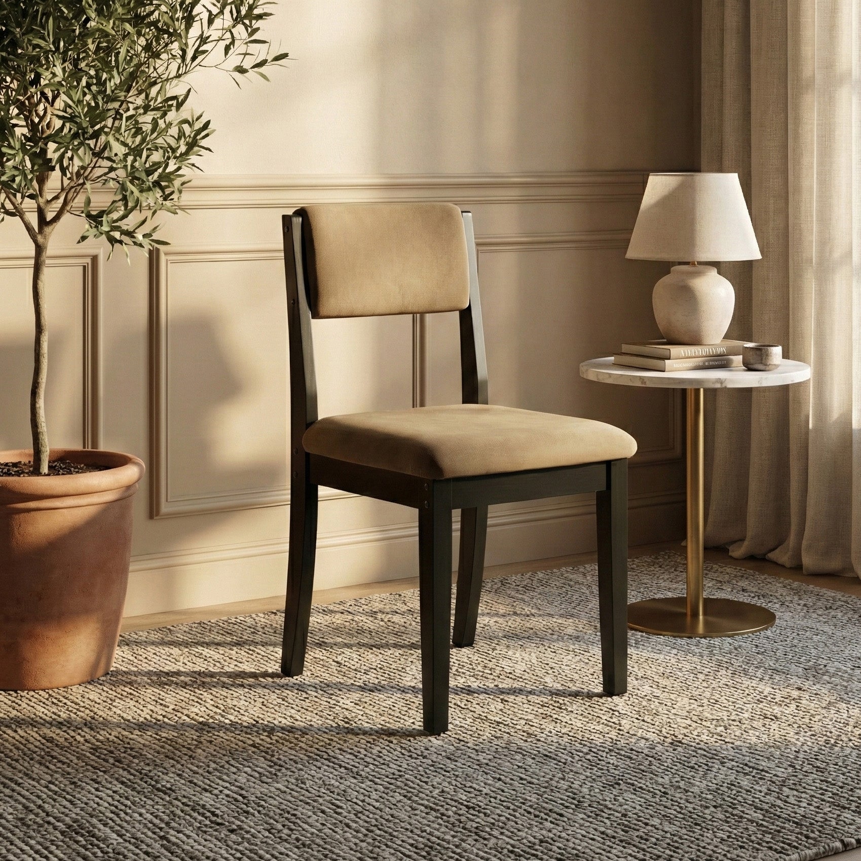 Black Dining Chair [Treated Rubberwood]