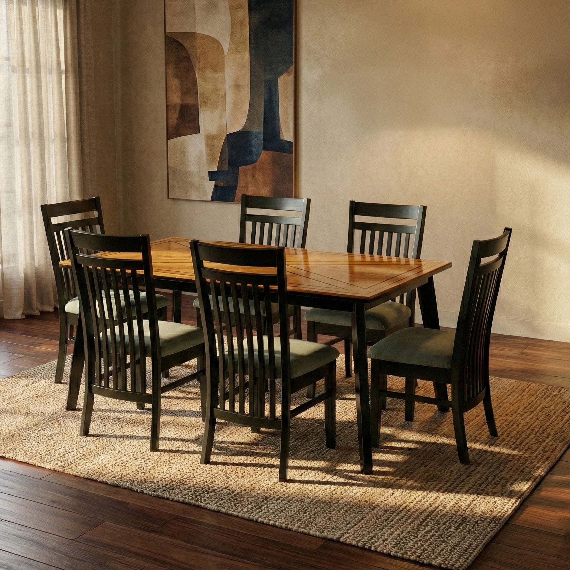6 Seater Dining Table [Dark Walnut] - By Stories