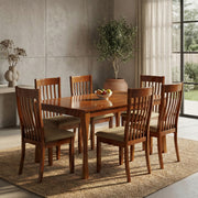 6 Seater Dining Table [Chocolate, Treated Rubberwood] - By Stories