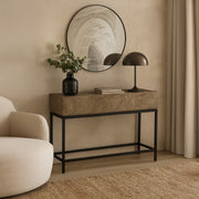 Mango Wood Console with Iron base By Stories