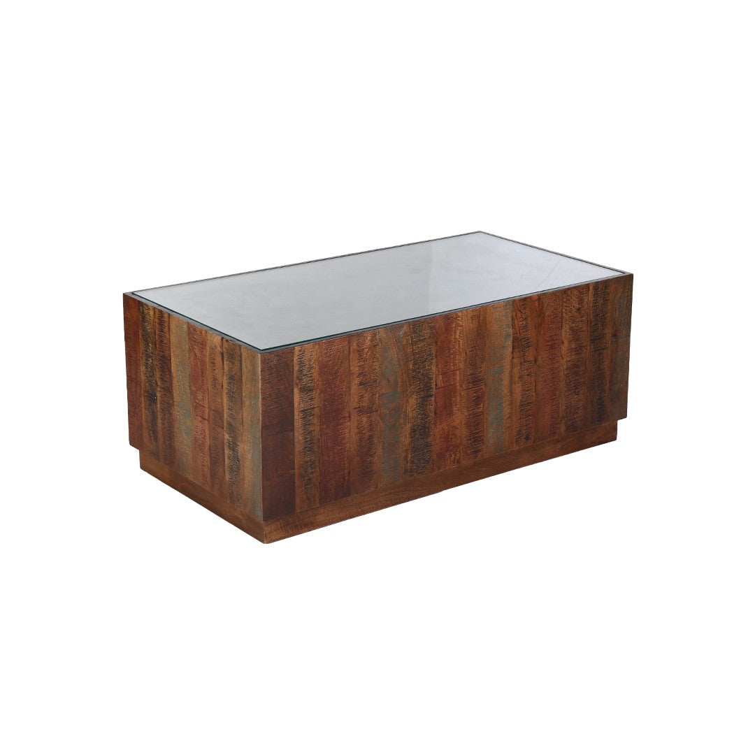 Coffee Table W/ Glass Top By Stories