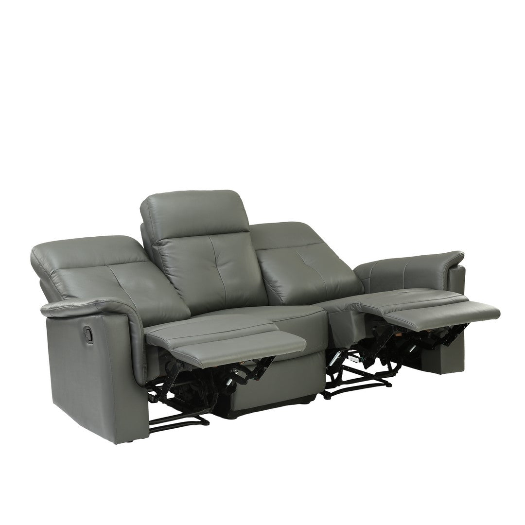 Dark Grey Manual 3 Seater Recliner Sofa By Stories