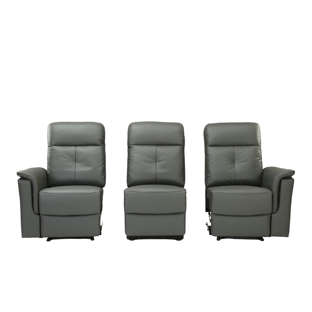 Dark Grey Manual 3 Seater Recliner Sofa By Stories